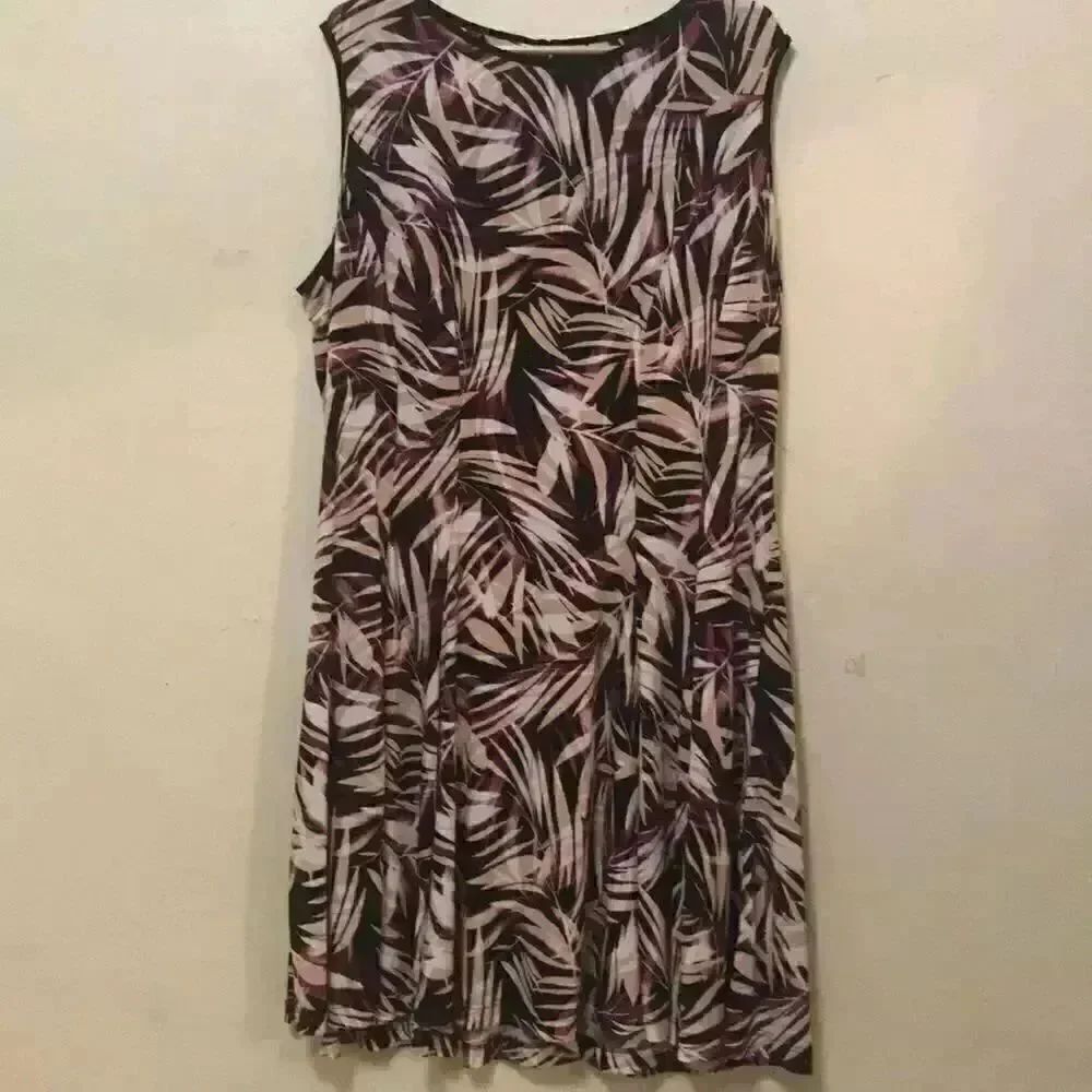 Lane Bryant women’s plus size sleeveless summer leaf short dress NWT